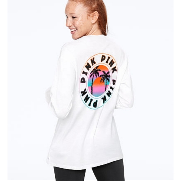 PINK Victoria's Secret Tops - 🔥 VS Pink bling campus tee sz XL NWT